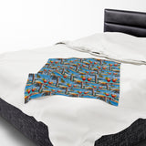 Summer Design 08 on Velveteen Plush Blanket - Perfect for Home Decor and Gifts