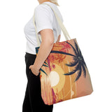 Summer Design 06 on Floral Tote Bag - Stylish Eco-Friendly Shopping Bag for Everyday Use