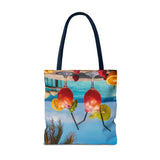 Summer Design 08 on Floral Tote Bag - Stylish Eco-Friendly Shopping Bag for Everyday Use