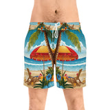 Summer Design 11 on Men's Floral Print Swim Shorts - Perfect for Summer Beach Days