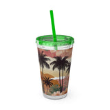 Summer Design 04 on Sunsplash Tumbler with Straw, 16oz