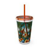 Summer Design 11 on Sunsplash Tumbler with Straw, 16oz