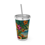 Summer Design 12 on Sunsplash Tumbler with Straw, 16oz
