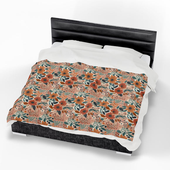 Summer Design 01 on Velveteen Plush Blanket - Perfect for Home Decor and Gifts