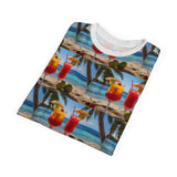 Summer Design 07 on Floral Unisex Cut & Sew Tee - Vibrant Garden Design for Everyday Wear