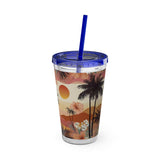 Summer Design 04 on Sunsplash Tumbler with Straw, 16oz