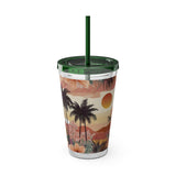 Summer Design 04 on Sunsplash Tumbler with Straw, 16oz