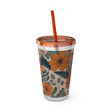 Summer Design 02 on Sunsplash Tumbler with Straw, 16oz