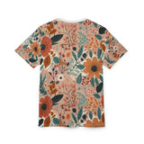 Summer Design 01 on Floral Unisex Cut & Sew Tee - Vibrant Garden Design for Everyday Wear