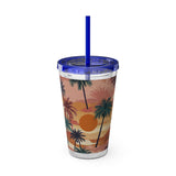 Summer Design 05 on Sunsplash Tumbler with Straw, 16oz