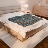 Summer Design 08 on Velveteen Plush Blanket - Perfect for Home Decor and Gifts