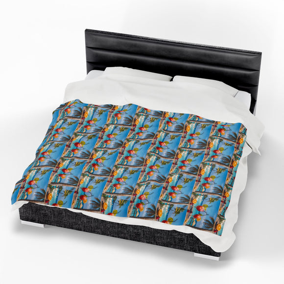 Summer Design 08 on Velveteen Plush Blanket - Perfect for Home Decor and Gifts