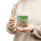 Summer Design 10 on Glass Mug - 10oz Botanical Coffee Cup for Tea Lovers