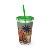 Summer Design 06 on Sunsplash Tumbler with Straw, 16oz