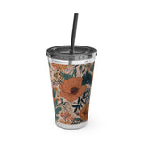 Summer Design 02 on Sunsplash Tumbler with Straw, 16oz