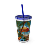 Summer Design 11 on Sunsplash Tumbler with Straw, 16oz