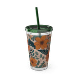 Summer Design 02 on Sunsplash Tumbler with Straw, 16oz
