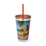 Summer Design 09 on Sunsplash Tumbler with Straw, 16oz