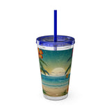 Summer Design 12 on Sunsplash Tumbler with Straw, 16oz