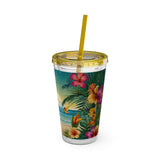 Summer Design 12 on Sunsplash Tumbler with Straw, 16oz