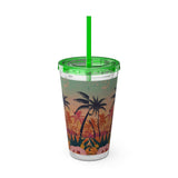Summer Design 06 on Sunsplash Tumbler with Straw, 16oz