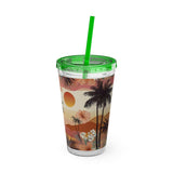 Summer Design 04 on Sunsplash Tumbler with Straw, 16oz