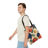 Summer Design 03 on Floral Tote Bag - Stylish Eco-Friendly Shopping Bag for Everyday Use