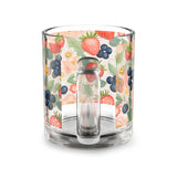 Summer Design 03 on Glass Mug - 10oz Botanical Coffee Cup for Tea Lovers