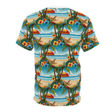 Summer Design 11 on Floral Unisex Cut & Sew Tee - Vibrant Garden Design for Everyday Wear