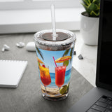 Summer Design 07 on Sunsplash Tumbler with Straw, 16oz