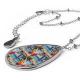 Summer Design 07 on Oval Necklace - Elegant Jewelry for Nature Lovers