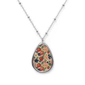 Summer Design 03 on Oval Necklace - Elegant Jewelry for Nature Lovers