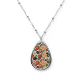 Summer Design 03 on Oval Necklace - Elegant Jewelry for Nature Lovers