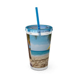 Summer Design 09 on Sunsplash Tumbler with Straw, 16oz