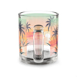 Summer Design 06 on Glass Mug - 10oz Botanical Coffee Cup for Tea Lovers