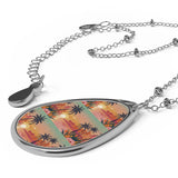 Summer Design 06 on Oval Necklace - Elegant Jewelry for Nature Lovers