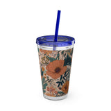Summer Design 02 on Sunsplash Tumbler with Straw, 16oz