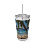 Summer Design 07 on Sunsplash Tumbler with Straw, 16oz