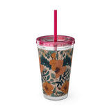 Summer Design 02 on Sunsplash Tumbler with Straw, 16oz