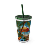 Summer Design 11 on Sunsplash Tumbler with Straw, 16oz