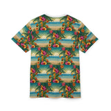 Summer Design 12 on Floral Unisex Cut & Sew Tee - Vibrant Garden Design for Everyday Wear