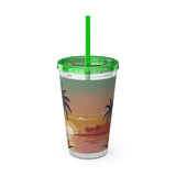 Summer Design 06 on Sunsplash Tumbler with Straw, 16oz