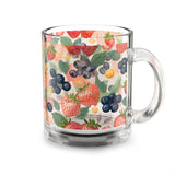 Summer Design 03 on Glass Mug - 10oz Botanical Coffee Cup for Tea Lovers