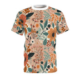 Summer Design 01 on Floral Unisex Cut & Sew Tee - Vibrant Garden Design for Everyday Wear