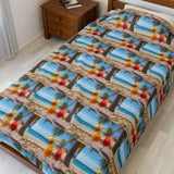 Summer Design 09 on Velveteen Plush Blanket - Perfect for Home Decor and Gifts