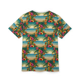Summer Design 12 on Floral Unisex Cut & Sew Tee - Vibrant Garden Design for Everyday Wear