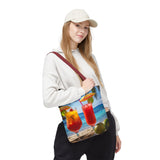 Summer Design 07 on Floral Tote Bag - Stylish Eco-Friendly Shopping Bag for Everyday Use