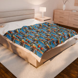 Summer Design 08 on Velveteen Plush Blanket - Perfect for Home Decor and Gifts