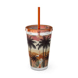 Summer Design 04 on Sunsplash Tumbler with Straw, 16oz