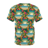 Summer Design 12 on Floral Unisex Cut & Sew Tee - Vibrant Garden Design for Everyday Wear